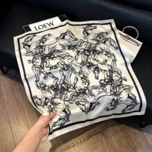 美式复古镭射液态银头巾y2k嘻哈包头丝巾酷辣风个性方巾新品发巾