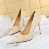 3391-3 Korean Edition Elegant Banquet High Heels Slim Heels， High Heels， Slim Fit， Shallow Mouth， Pointed Bow Tie Women'