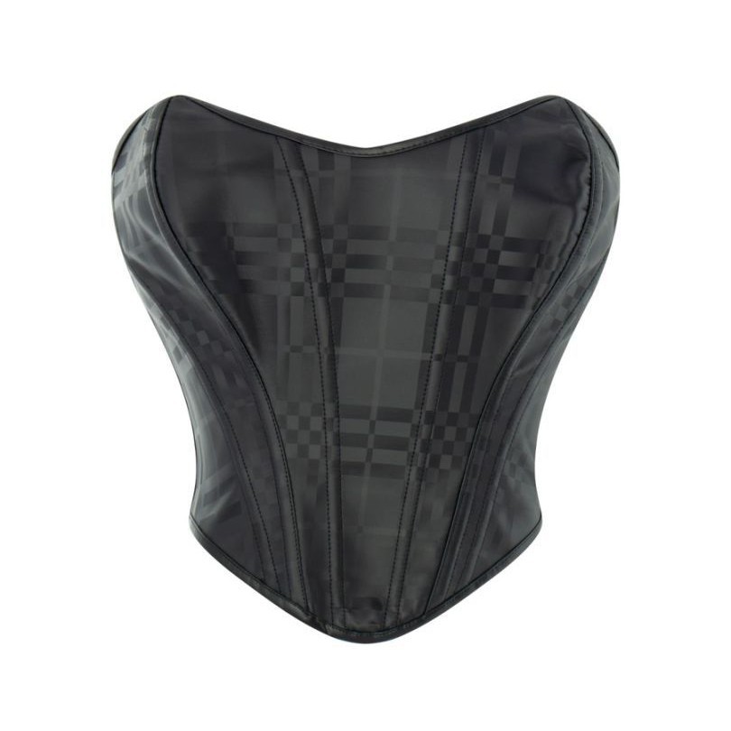 Impresión negra sin correa de hombro, soporte de pecho, cintura de cintura, chaqueta plástica de hueso de pescado, suministro transfronterizo