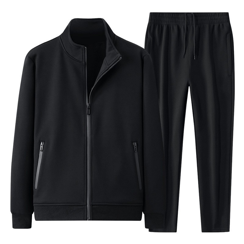 Transfronterizos primavera y otoño traje casual hombre cuello cardigan chaqueta de vestir de otoño ropa deportiva suelta grande dos piezas set