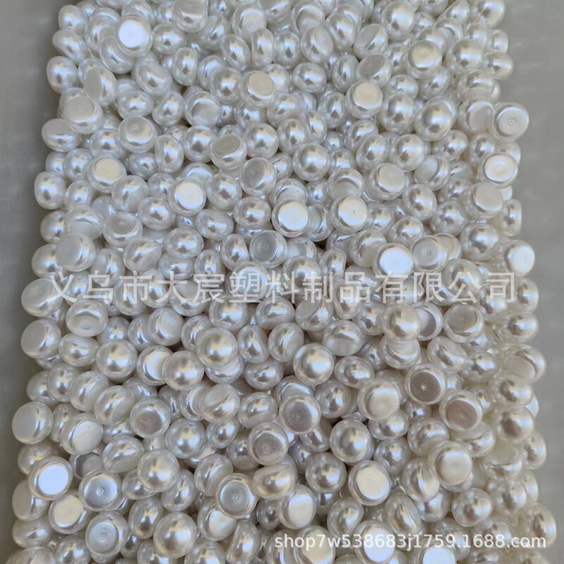 Bright bread beads abs steamed bread artificial Pearl diy handmade material flat round pearl shoes and clothing accessories jewelry accessories