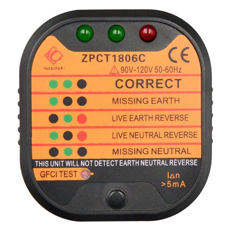 Производители поставляют штекер утечки обнаружение полярности переключатель линии заземления Обнаружение тока тестер розетки электроскопа