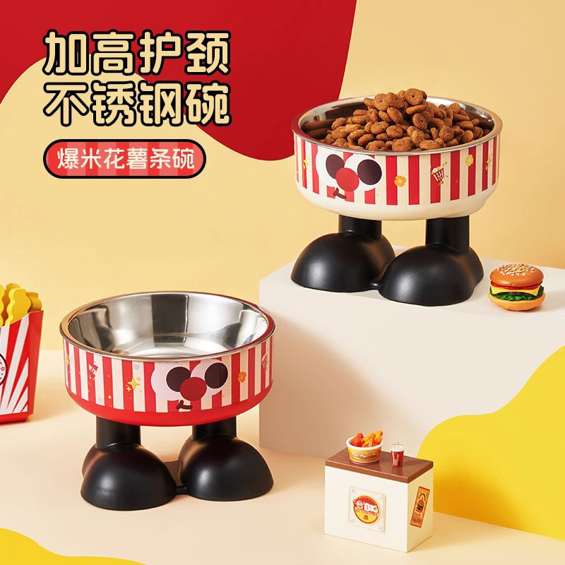 猫ボウル、キャットフードボウル、ペットボウル、猫水飲みボウル、フードボウル、ライスボウル、ステンレス製犬ボウル、転倒しにくい、頚椎を保護|undefined