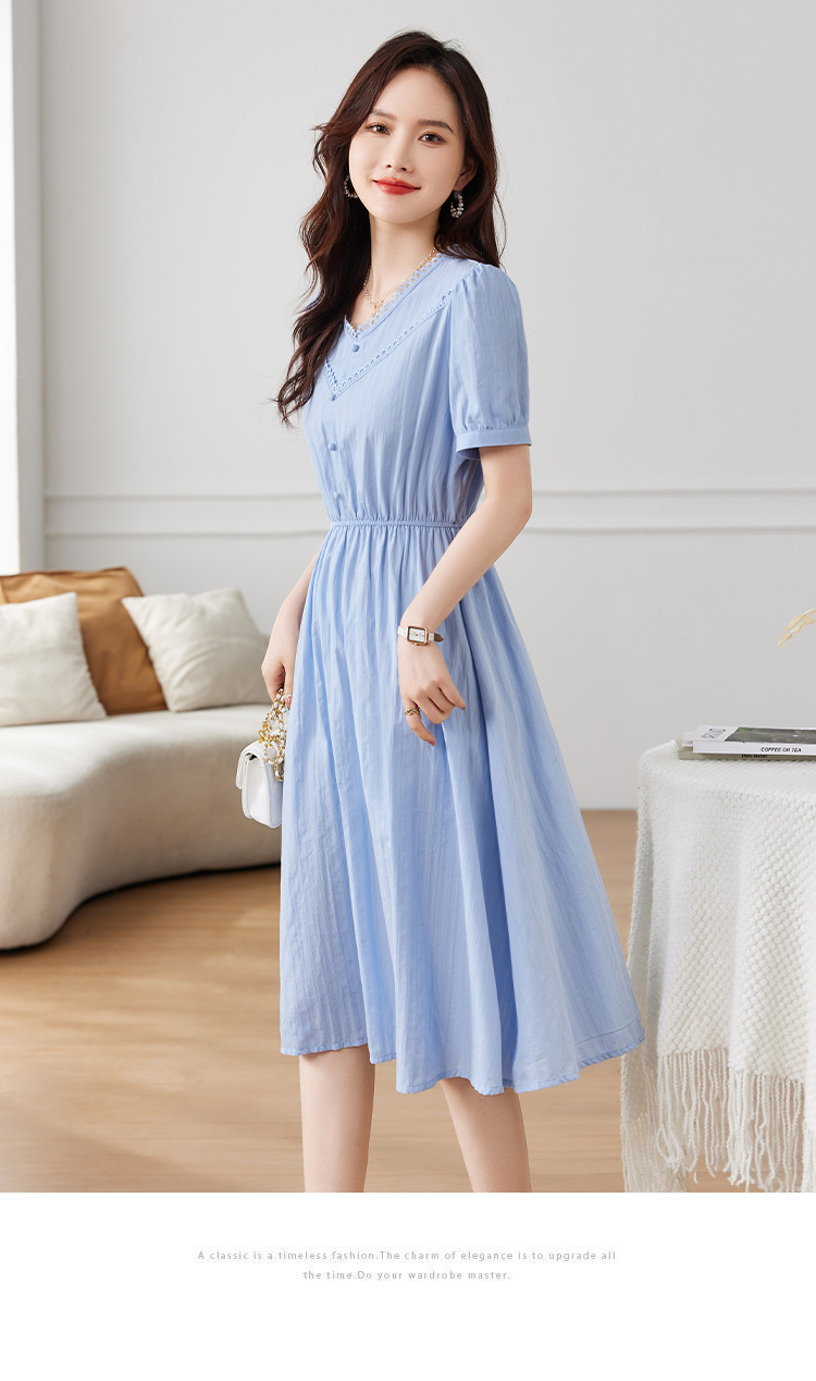 A3567 740K VÁY ĐẦM LIỀN THÂN NỮ SONTYOR NGẮN TAY MÙA HÈ HỌA TIẾT HOA CỔ CHỮ V THỜI TRANG NỮ VẢI BÔNG G02 SẢN PHẨM MỚI