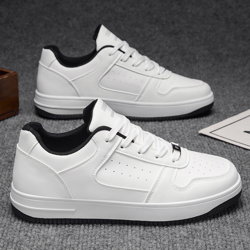 Zapatos de hombre primavera nuevos zapatos blancos transpirables, estudiantes de moda, zapatos de skate casuales de altura baja para hombres