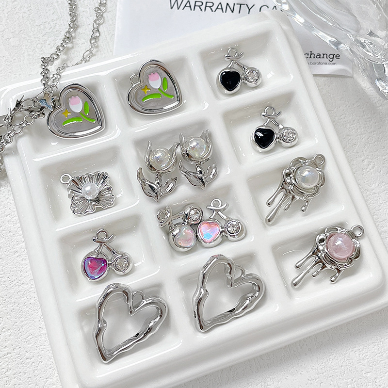 1 Piece Alloy Artificial Gemstones Pearl Cherry Heart Shape Flower display picture 2