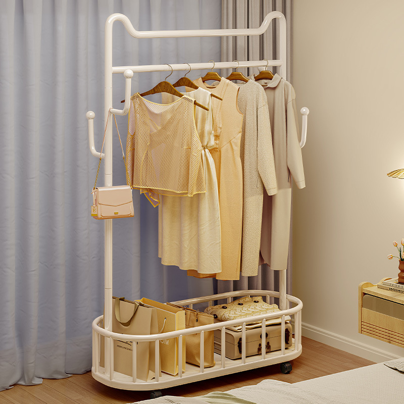 Percha de ropa piso dormitorio percha ropa móvil rack subred luz roja lujo simple multifuncional perchero