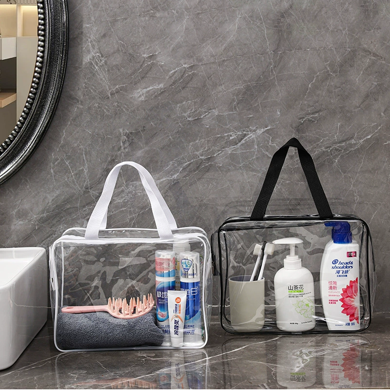 ПВХ прозрачная молния упаковочная сумка трехмерная упаковка сумка большой емкости водонепроницаемый мешок для мытья