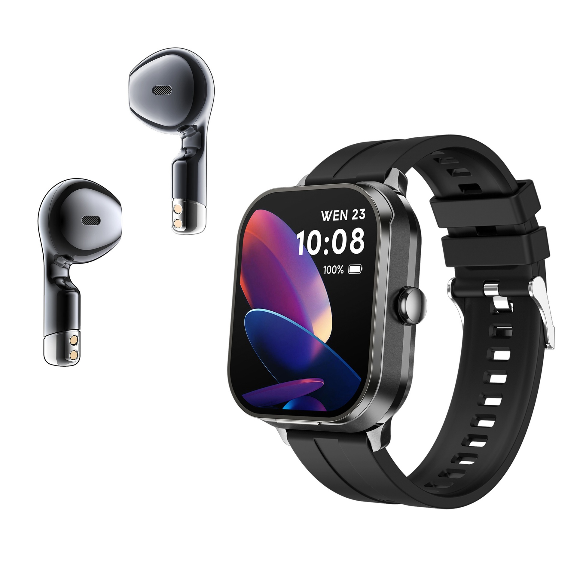 D8pro Smartwatch With Built-in Wireless Earbuds, NFC Access Control, Bluetooth Calling, Fitness & Music Tracker, IP68 Waterproof​