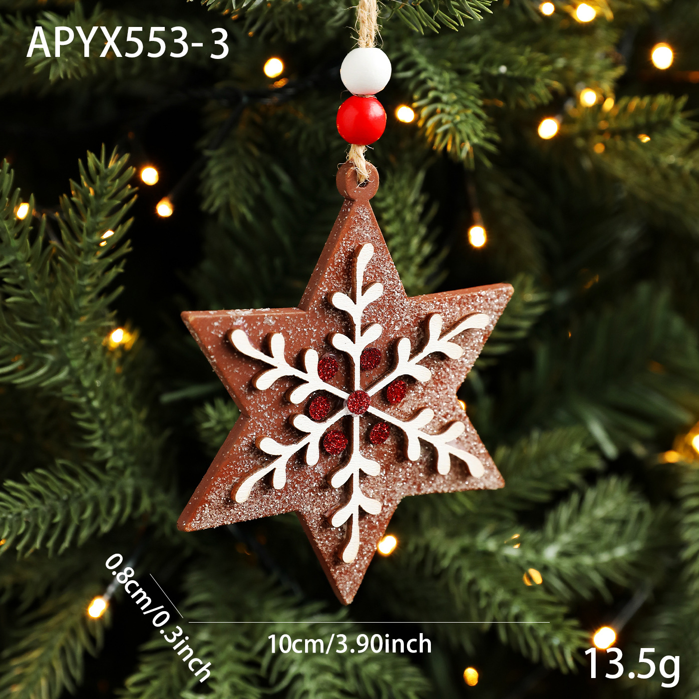 Colgante de madera transfronteriza pan de jengibre colgante decoración del árbol de Navidad colgante donut colgante atmósfera suministros de diseño stock