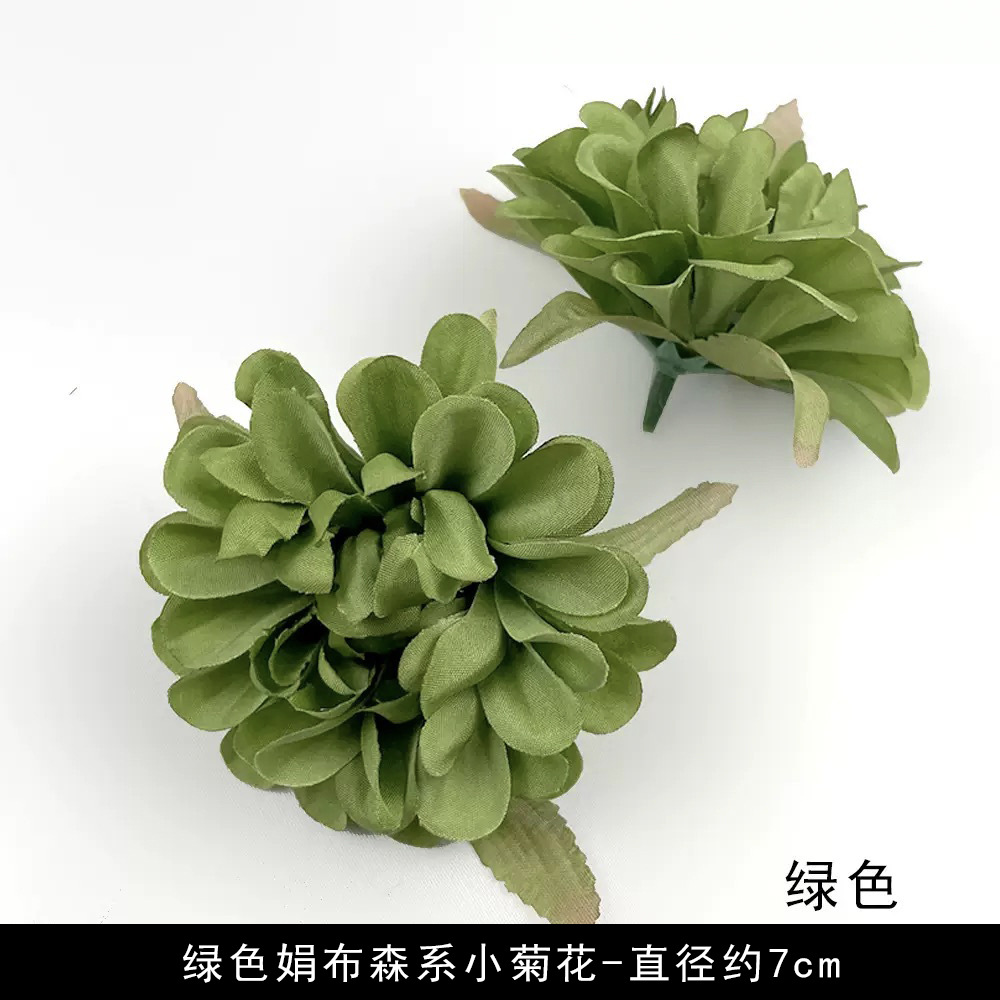 Simulación verde flor al por mayor flor falsa hecha a mano material pinza de flores accesorios de tocado de flor pequeña decoración del salón de bodas