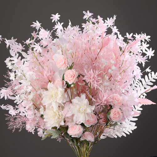 Wedding pink artificial flowers wedding decoration artificial flower flower arrangement wedding ceiling silk flower road guide artificial flowers artificial flowers