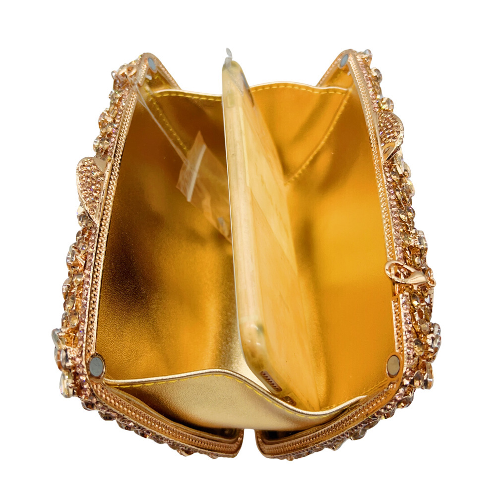 Bolsa de piedra nueva flor de clavo con diamantes bolsas de cena de fiesta de boda bolsas de diamantes