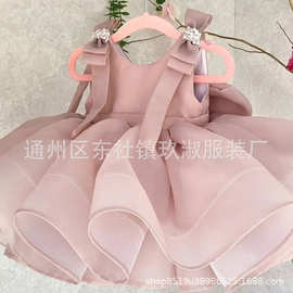 儿童礼服花童跨境小女孩生日party公主裙主持人钢琴亚马逊短