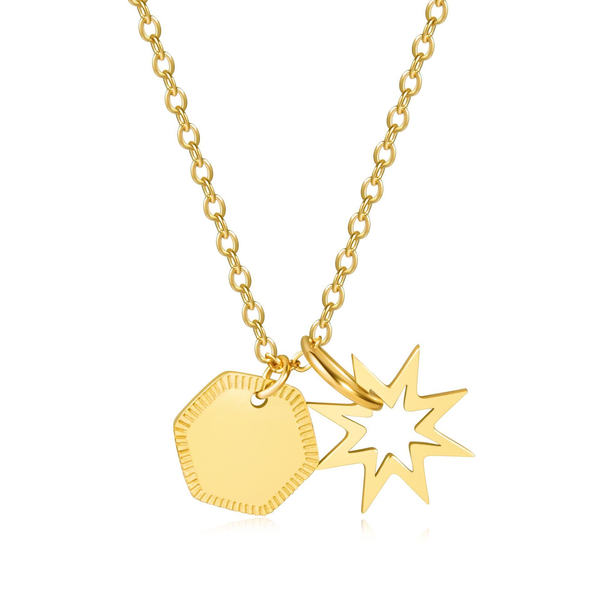 Oferta especial experiencia europea y americana joyería de acero titanio vacío galvanoplastia no decoloración no alérgica joyería pendientes collar fábrica al por mayor