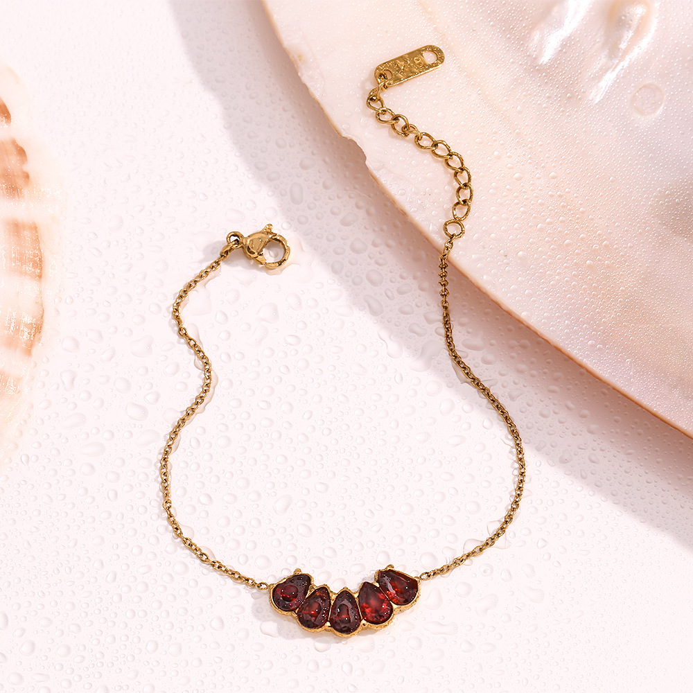 Stainless Steel Red Diamond Bracelet