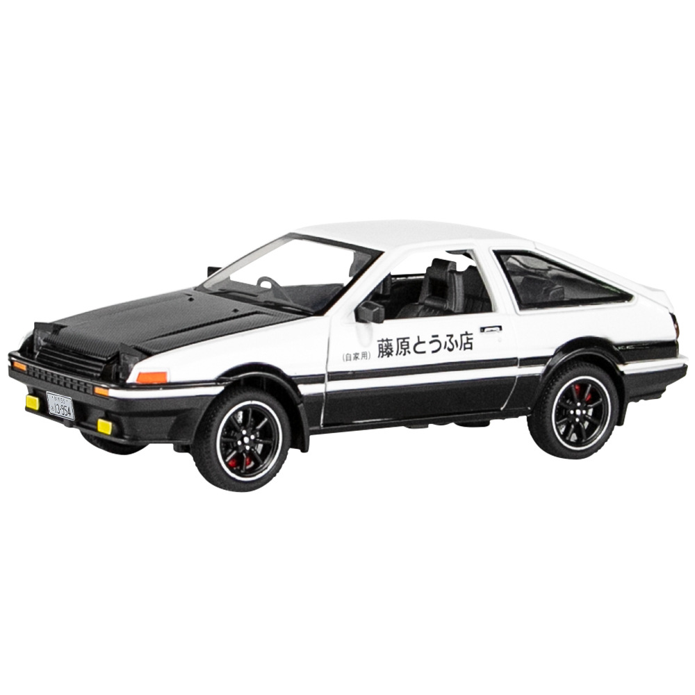 (En Caja) 1:24 cabeza texto D aleación coche modelo AE86 tofu coche con sonido y luz Tire hacia atrás decoración colección al por mayor