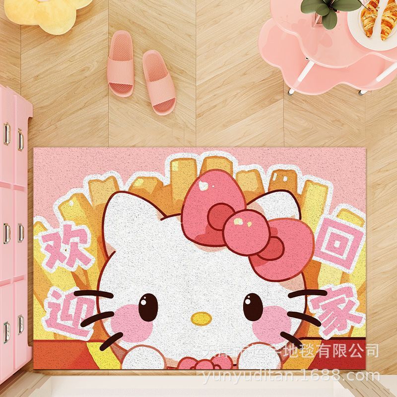 hellokitty入户门丝圈地垫玄关进门蹭土门垫耐磨耐脏可裁剪脚垫|undefined