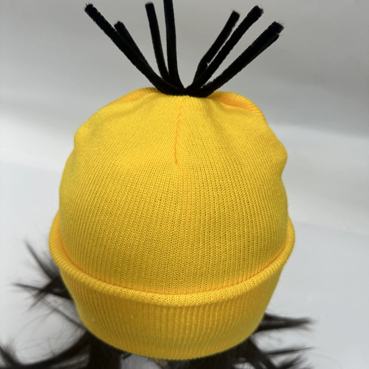 Мультяшная желтая шерстяная knitted шапка, хэллоуин, косплей, семейный стиль
