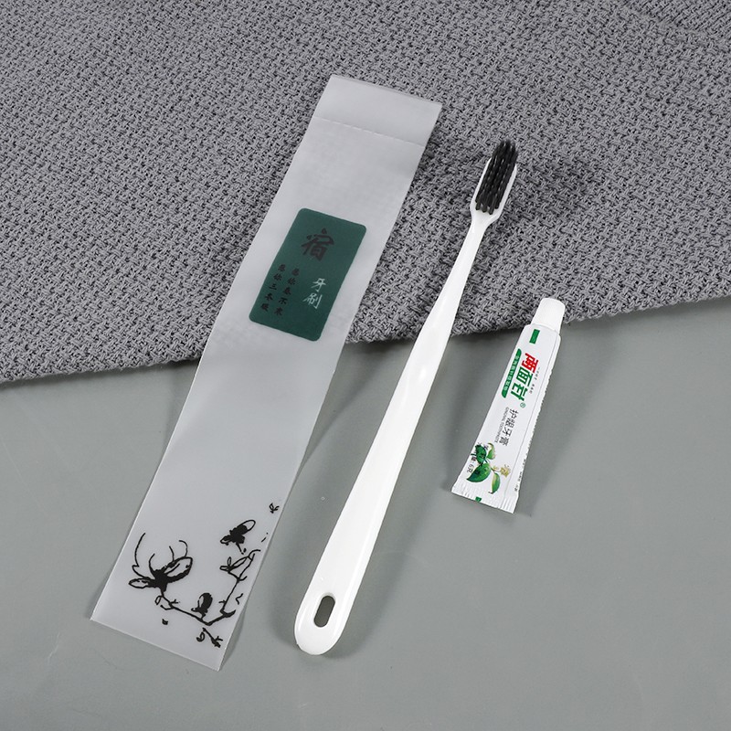 흰색/사랑 대나무 숯 강모 칫솔 + 3G 양면 바늘