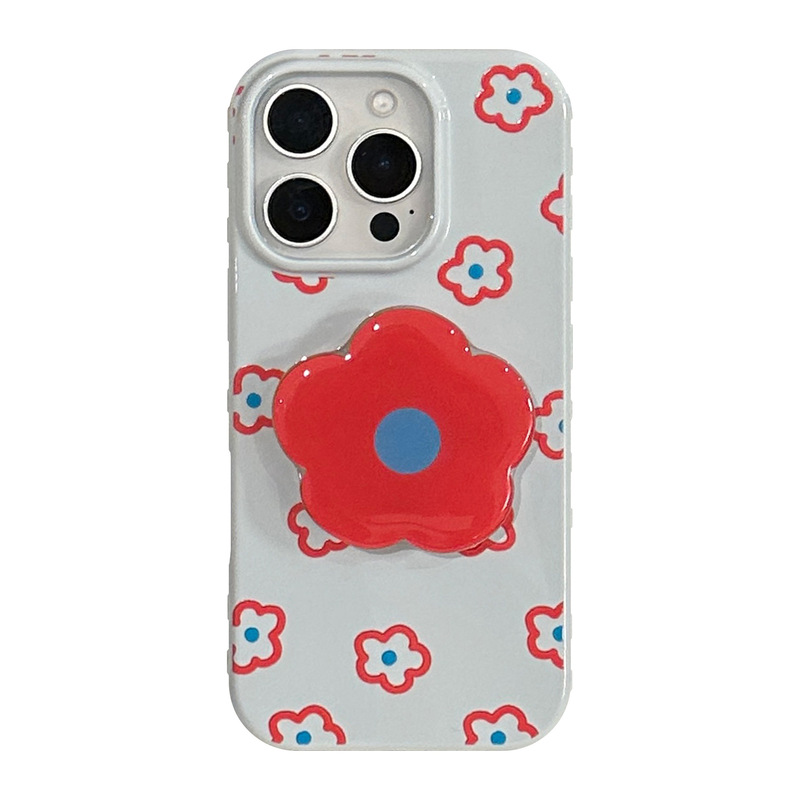 小红花支架苹果16手机壳iphone17适用12代发15promax韩系13全包软|undefined