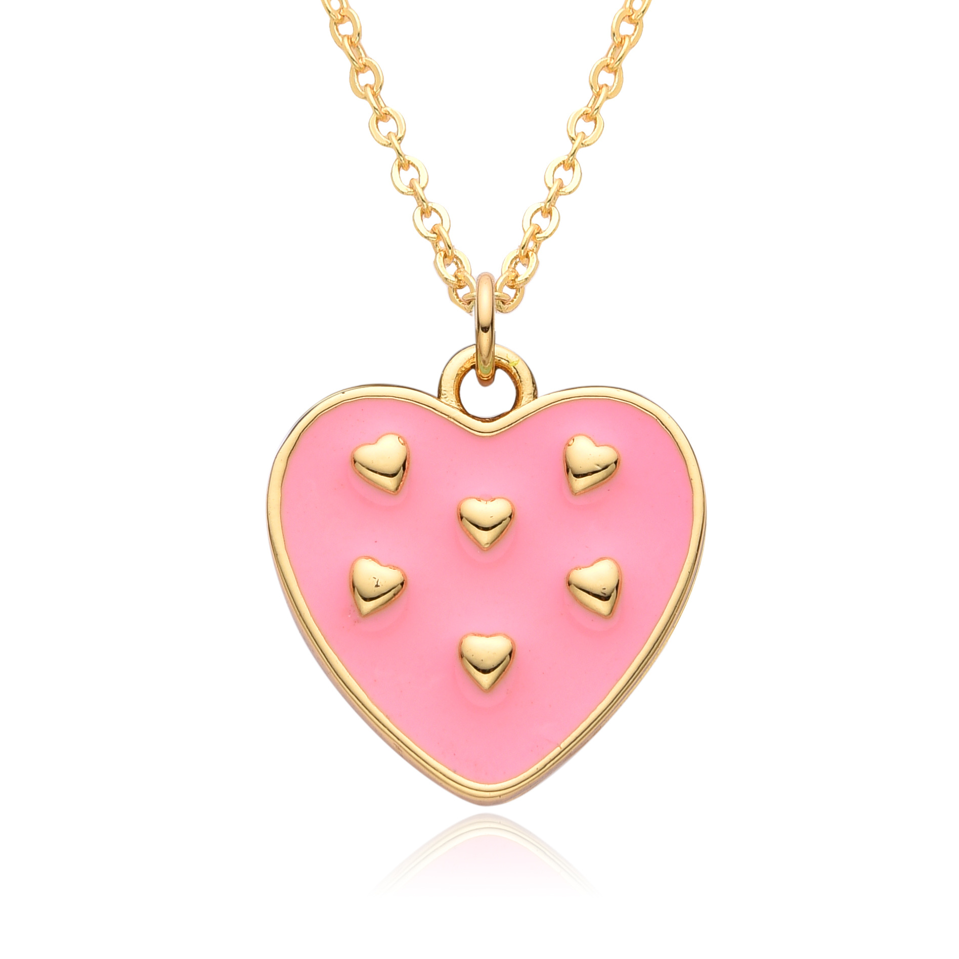 12g Weight Copper Pendant Material Pendant Necklace Classification Copper Chain Material 1 Piece Quantity Holiday, Daily, Street Occasion Copper Material Heart Shape Pattern Women's Gender Casual, Simple Style Style Copper Heart Shape Pendant Necklace 10