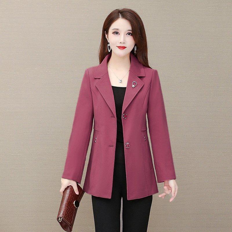 妈妈春装西装外套修身洋气新款中老年女装春秋季中年气质西服上衣|undefined