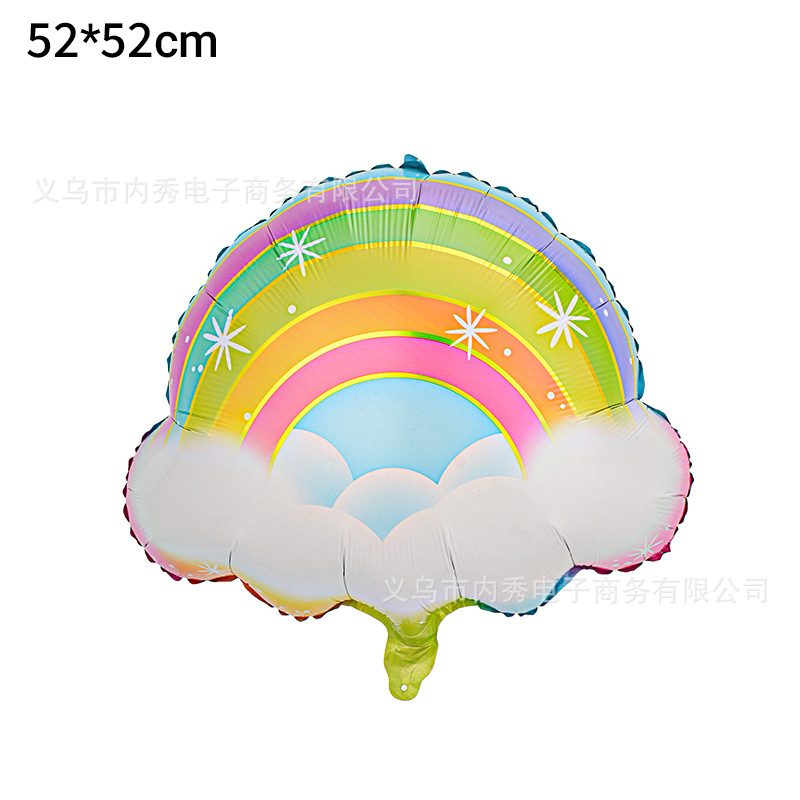 Globo de nube sonriente globo de luna de sol de dibujos animados arco iris decoración de cumpleaños modelo cara sonriente rubor globo de nube blanca