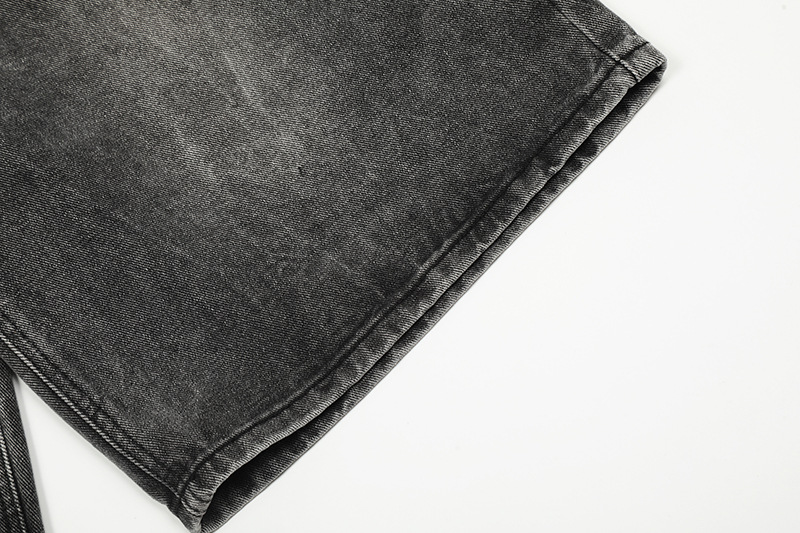 High-Waisted Denim Shorts For Women & Men - Vintage Washed Clean Fit Straight Leg Wide Leg Cropped Pant_mkmklike.com