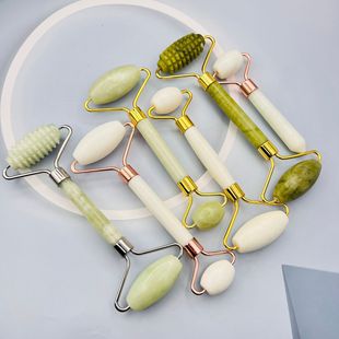 Cross-Border dedicated to natural jade Jade Jade White Jia Cui roller face beauty lifting tight massage double roller