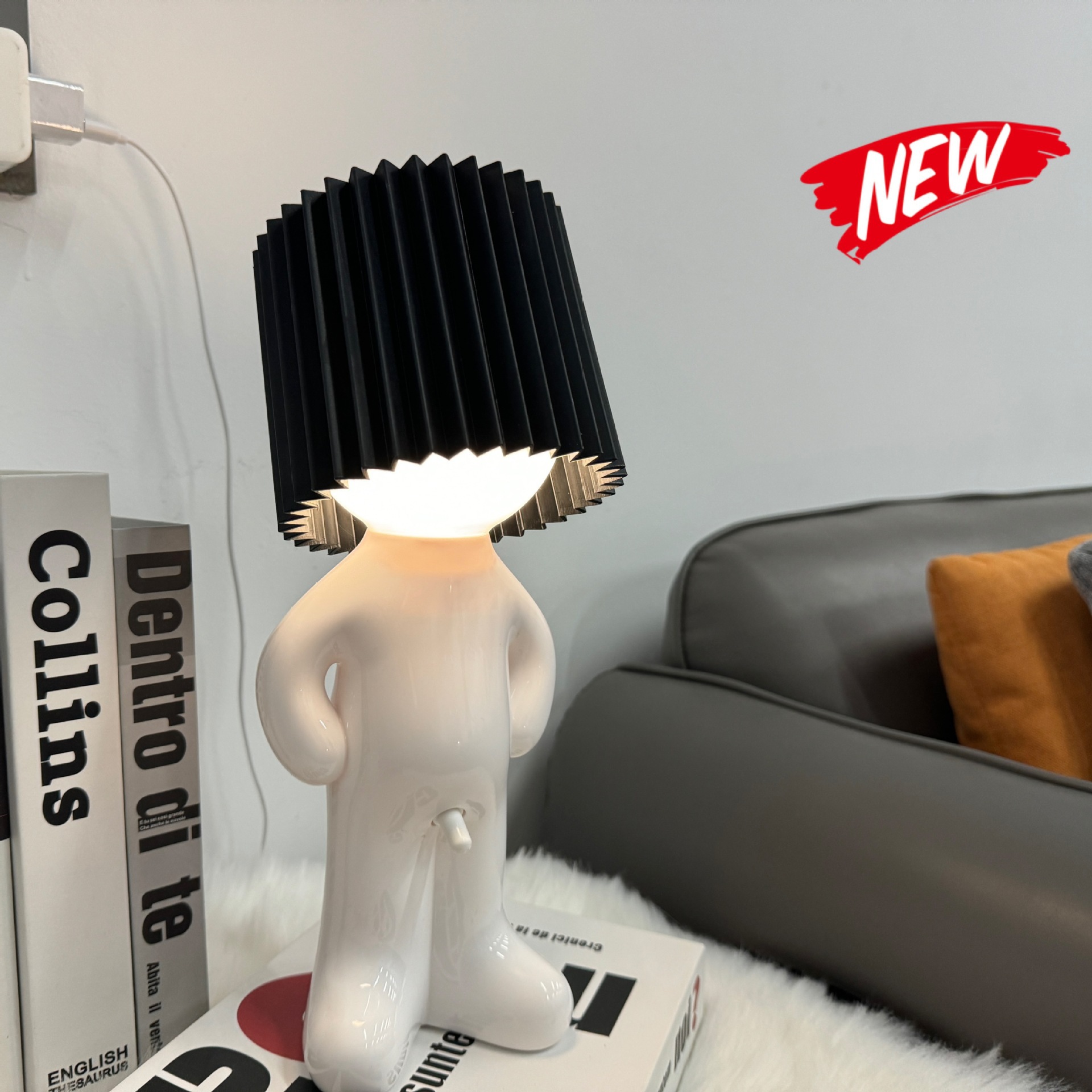 Shy Boy Night Light With Two-level Brightness Bedside Lamp_voghion.com