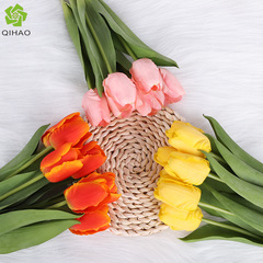 Hand-feeling artificial tulip flowers, wet feeling, high-end, artificial flowers for wedding home decorations, artificial tulips for wedding decoration