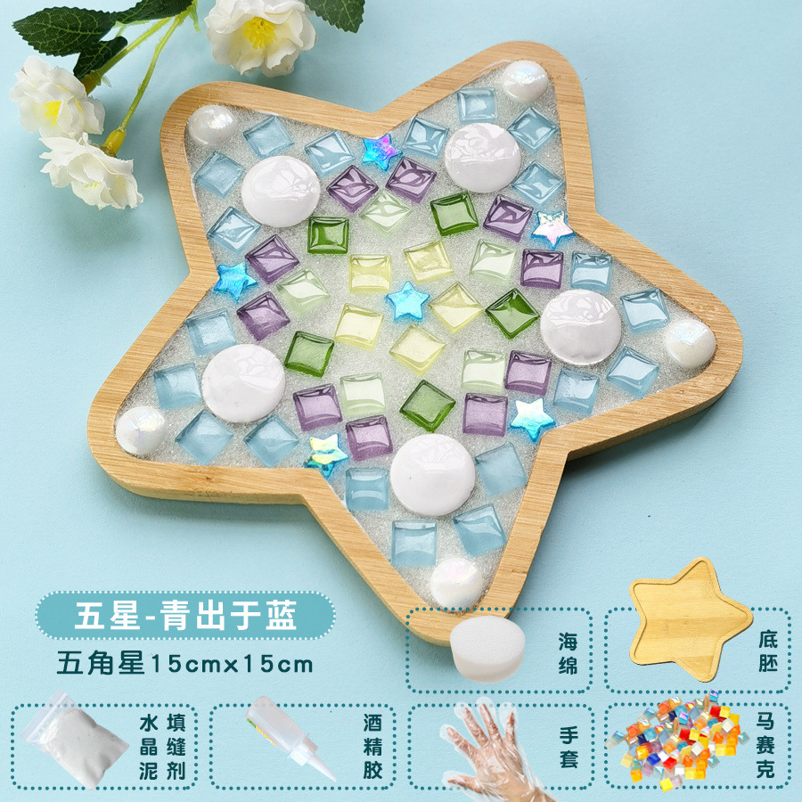 Nuevo producto bricolaje hecho a mano posavasos paquete de material mosaico padre-hijo creativo jardín de infantes pequeño regalo al por mayor juguetes educativos