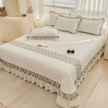 高档床盖夹棉床单三件套公主风床垫保护罩榻榻米铺盖毯子