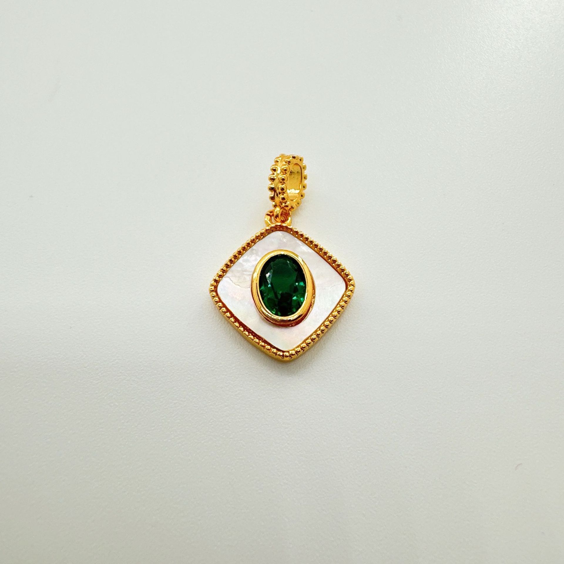7g Weight Pendant Jewelry Making Type Zircon Inlay Material DIY Jewelry Accessories Classification 1 Piece Quantity Copper Material Color Block Pattern Inlay Design Simple Style, Classic Style Style 1 Piece Copper Zircon Color Block Pendant 3