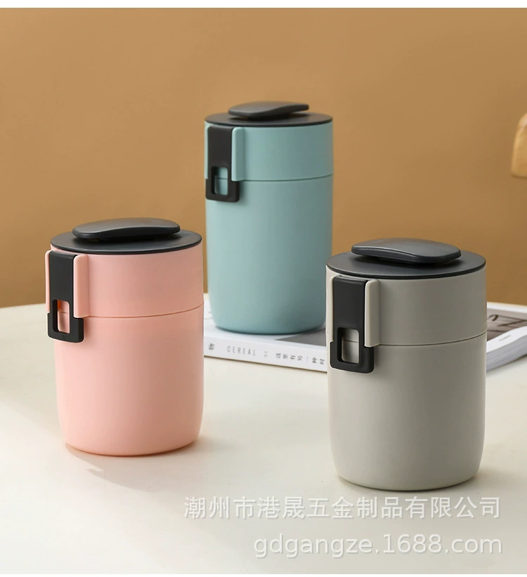 Новая чашка супа из нержавеющей стали 304 Съемная индукционная плита с подогревом Внутренняя чашка для каши Портативная чашка для завтрака