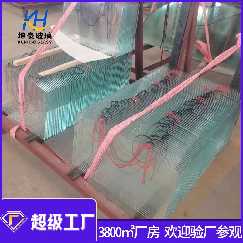 坤豪玻璃批量生产 12mm超白钢化玻璃 小茶几玻璃加工精抛光边批量