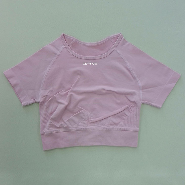 DFYNE Quick Drying Yoga Top For Sports Fitness Slimming Short-Sleeved Moisture Wicking Top_desvips.com