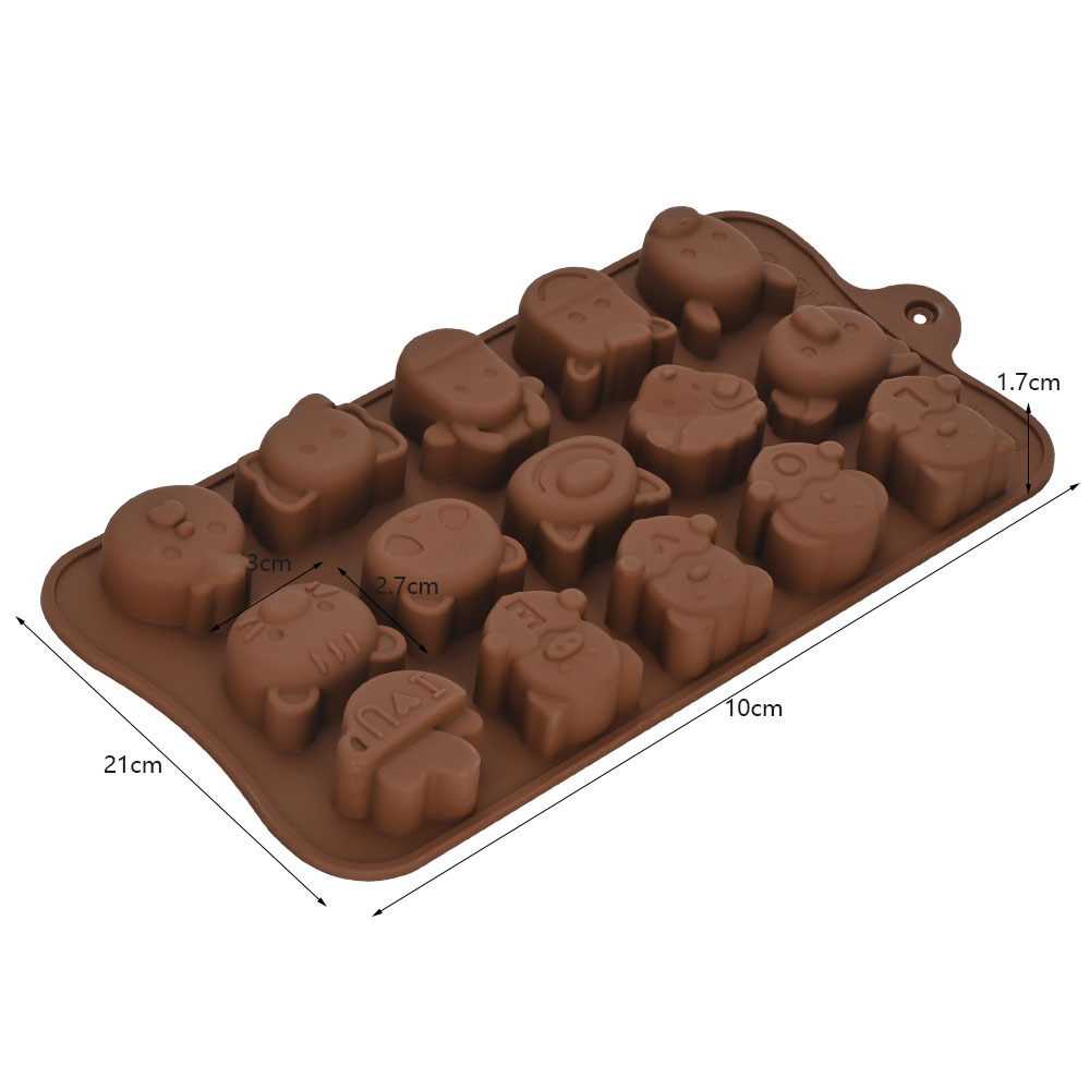 Molde de Silicona para Chocolate DIY, Multiuso con Formas de Dibujos Animados para Repostería