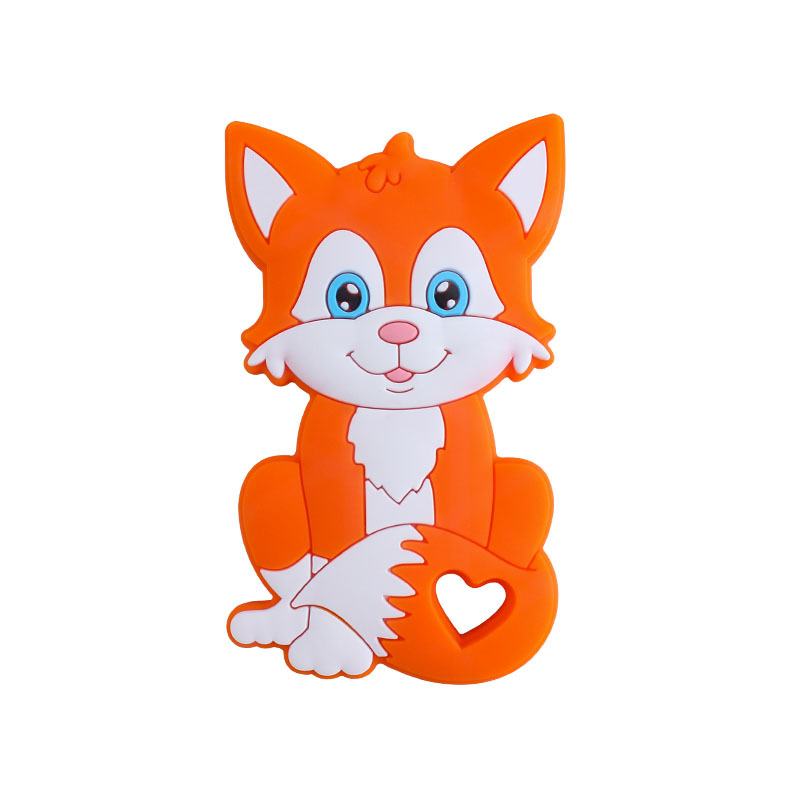Hemu clip de chupete Fox gato juguete mordedor bebé nombre silicona gato chupete cadena infantil suministros