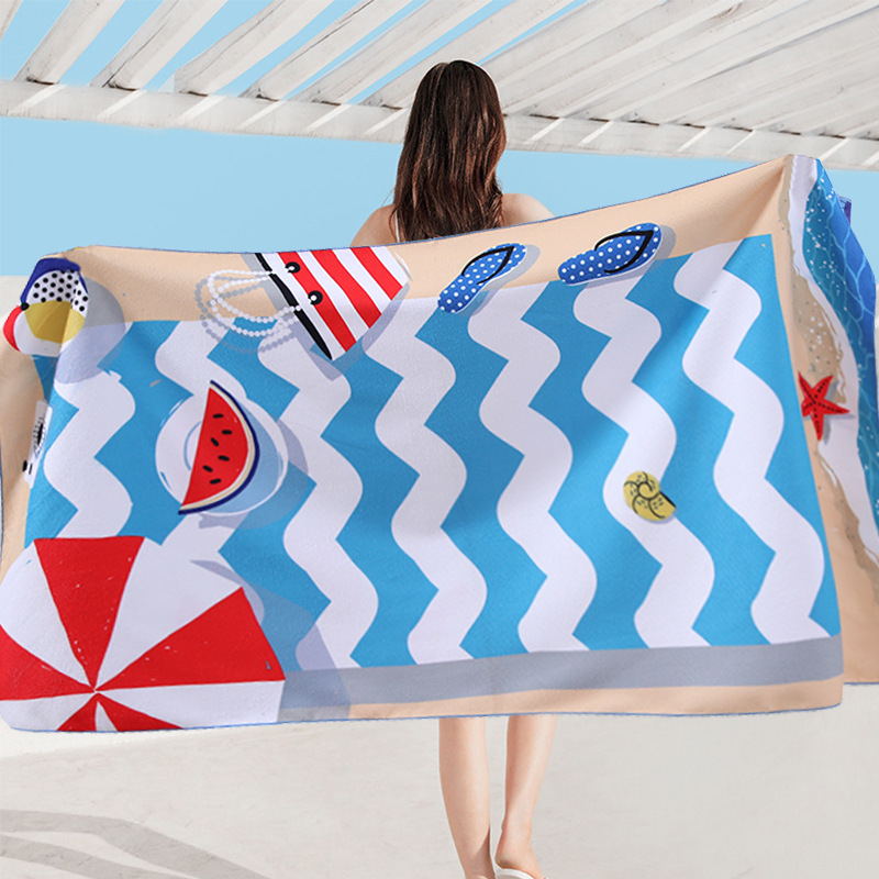 Foreign Trade Digital Heat Transfer Printing Microfiber Cross-Border Foreign Trade Large Bath Towel Beach Towel Customization Foreign Trade Digital Heat Transfer Printing Microfiber Cross-Border Foreign Trade Large Bath Towel Beach Towel Customization