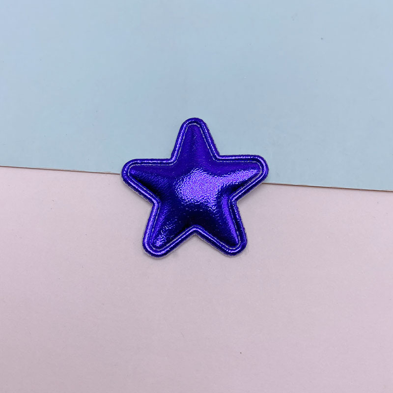 Accesorios de la joyería de bricolaje tela 2,5 cm PU estrella de cinco puntas horquilla para niños tocado bolsa papelería Decoración Accesorios estrella