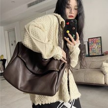 2025春夏大容量单肩大包新款女式欧美风软皮托特包简约休闲女包