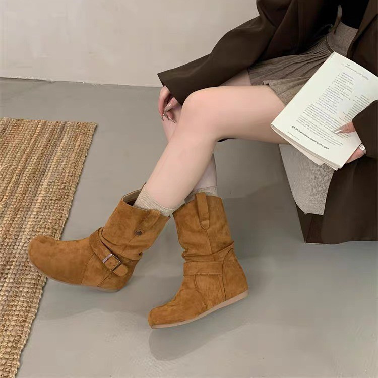 内增复古堆堆靴女2025秋季新款勃肯靴马丁靴子|undefined