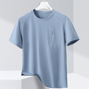 Ice Silk Quick-Drying Short-Sleeved Women's T-Shirt Men's Summer New Cool Sports Running Fitness Breathable Summer Work Clothes Customized