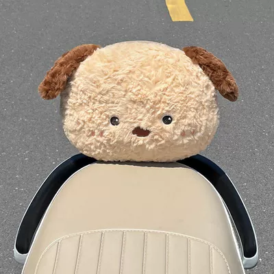 and enlarged lumbar support cushion for: Electric car rear backrest - khaki-colored-puppy-car-seat-back-cushion-style