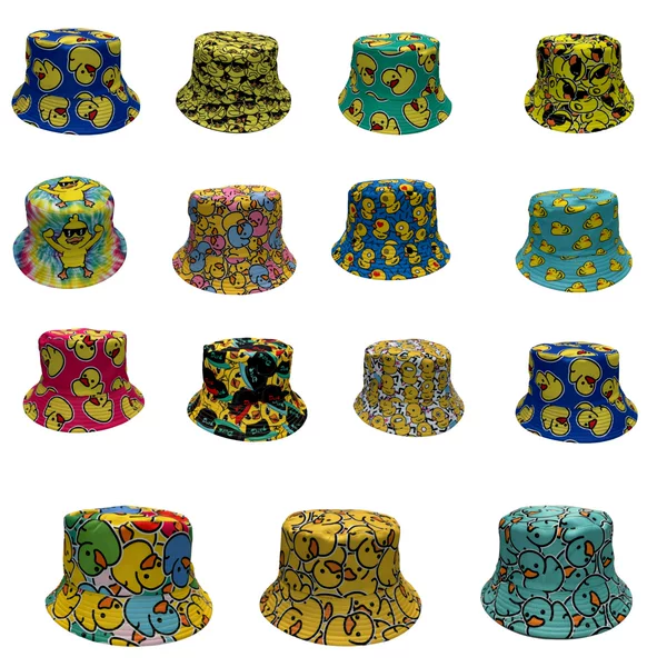 Double-Sided Retro Sunshade Hat, Trendy Graffiti Fisherman Hat for Men and Women, Large Brim, Versatile for Outdoor Use, Hip-Hop Style