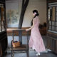 Girl's Pink Tulle Grass Dyed Tencel Modified Cheongsam + Slip Skirt