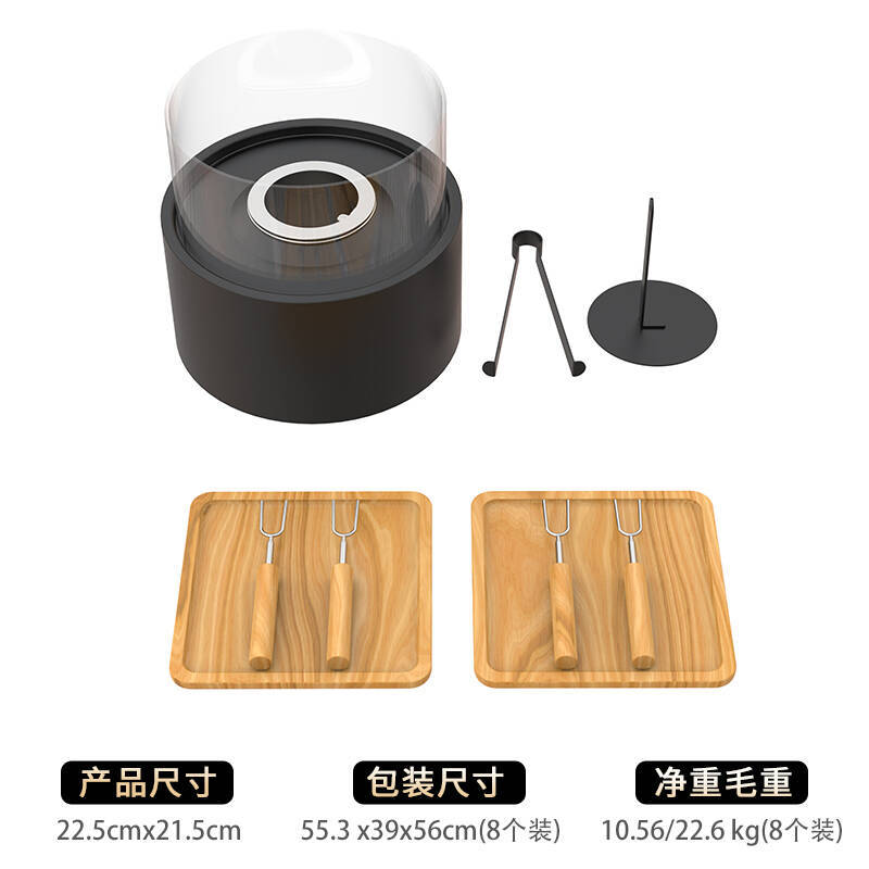 Spot conjunto completo de chimenea de alcohol de escritorio, hogar, interior al aire libre, estufa de alcohol redonda portátil, fuego real, chimenea pequeña