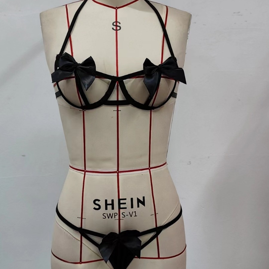 2021 europeo y americano nuevo comercio exterior AliExpress Amazon arco Correa hueco mujer sexy Lencería de dos piezas conjunto